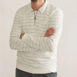 Marine Layer Textured Stripe Quarter Zip